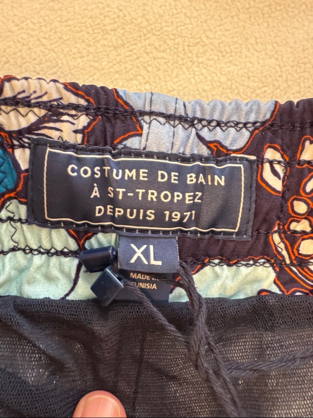Vilebrequin Moorise Moorea Swim Trunks XL Blue Floral Turtle Print NWT - Picture 5 of 16